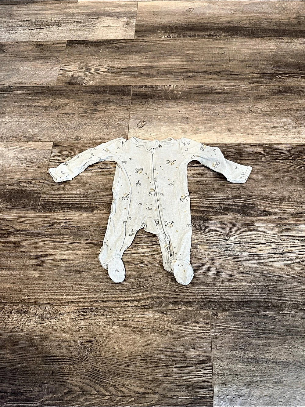 Carter's 2-Way Zip Cotton Sleep & Play Baby Footie White Newborn